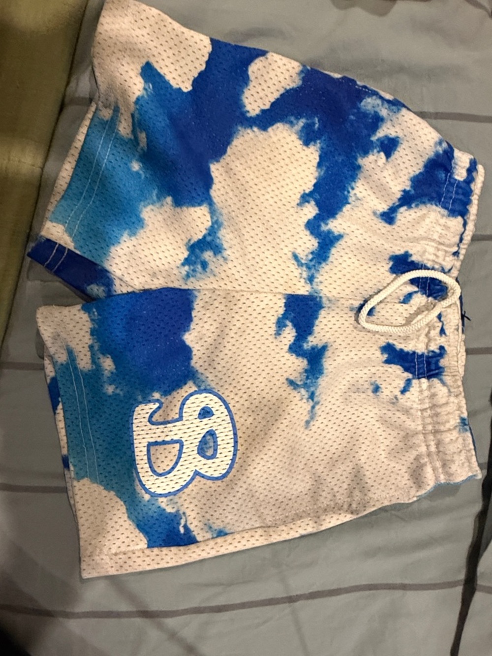 Kids Blue Tie-Dye Athletic Shorts